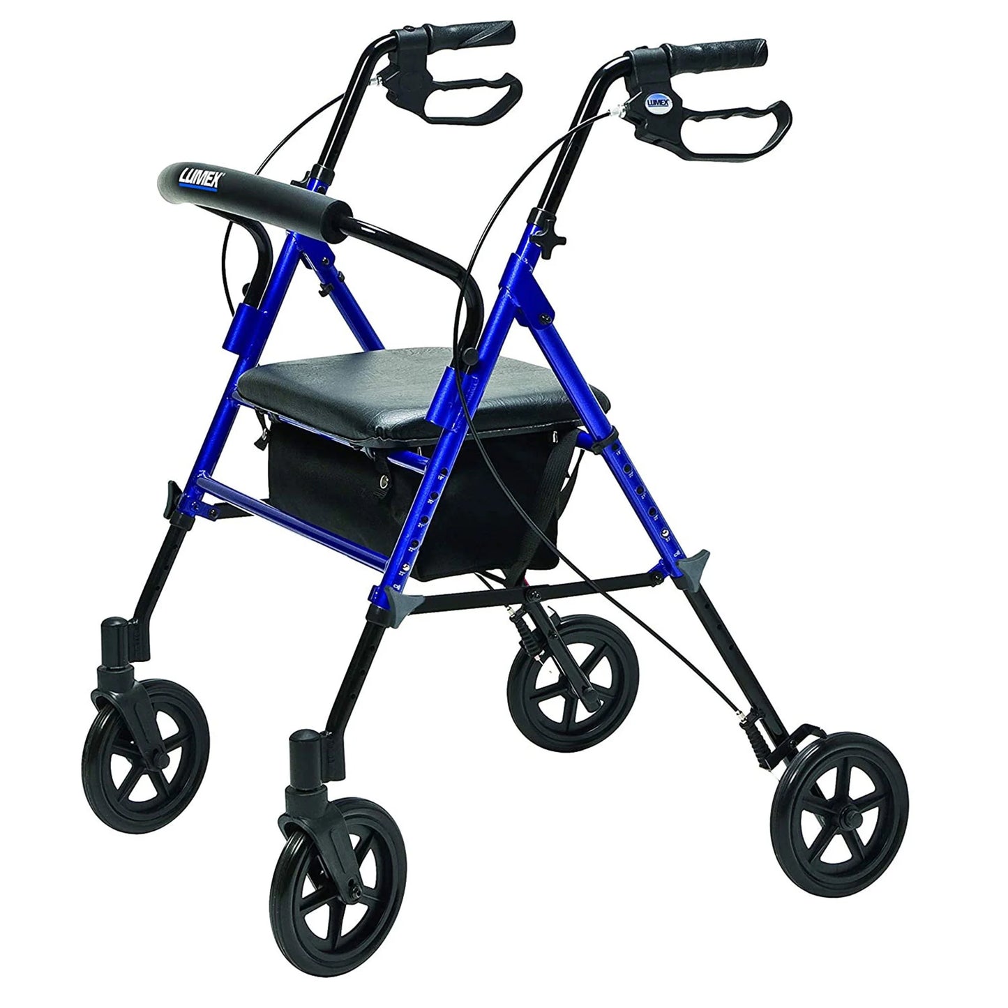 Lumex Set N' Go Wide 2-In-1 Height Adjustable Rollator Walker, Blue