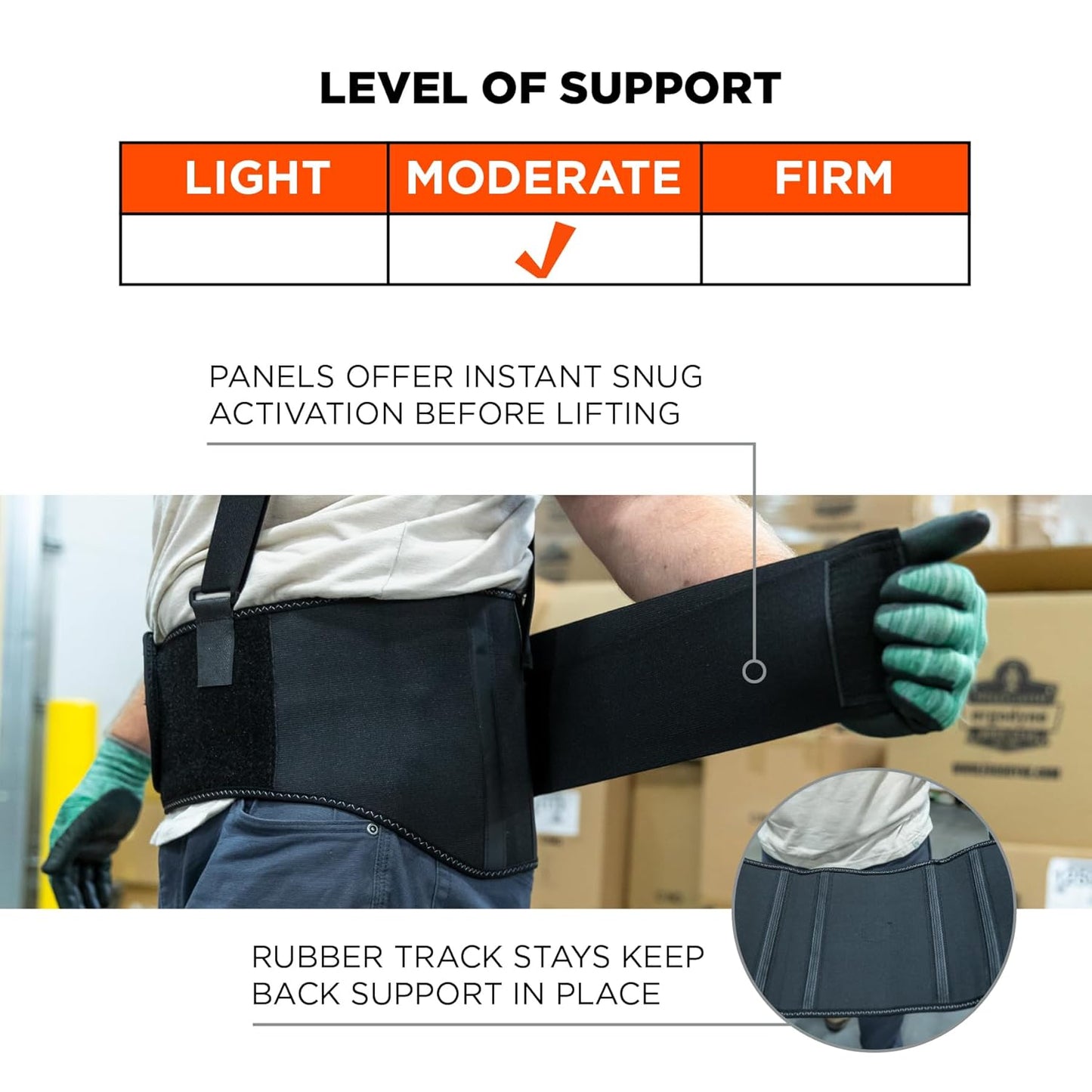 Proflex 1600 Back Support Brace, 9" Extended Support, High Cut Front for Mobility, Large,Black