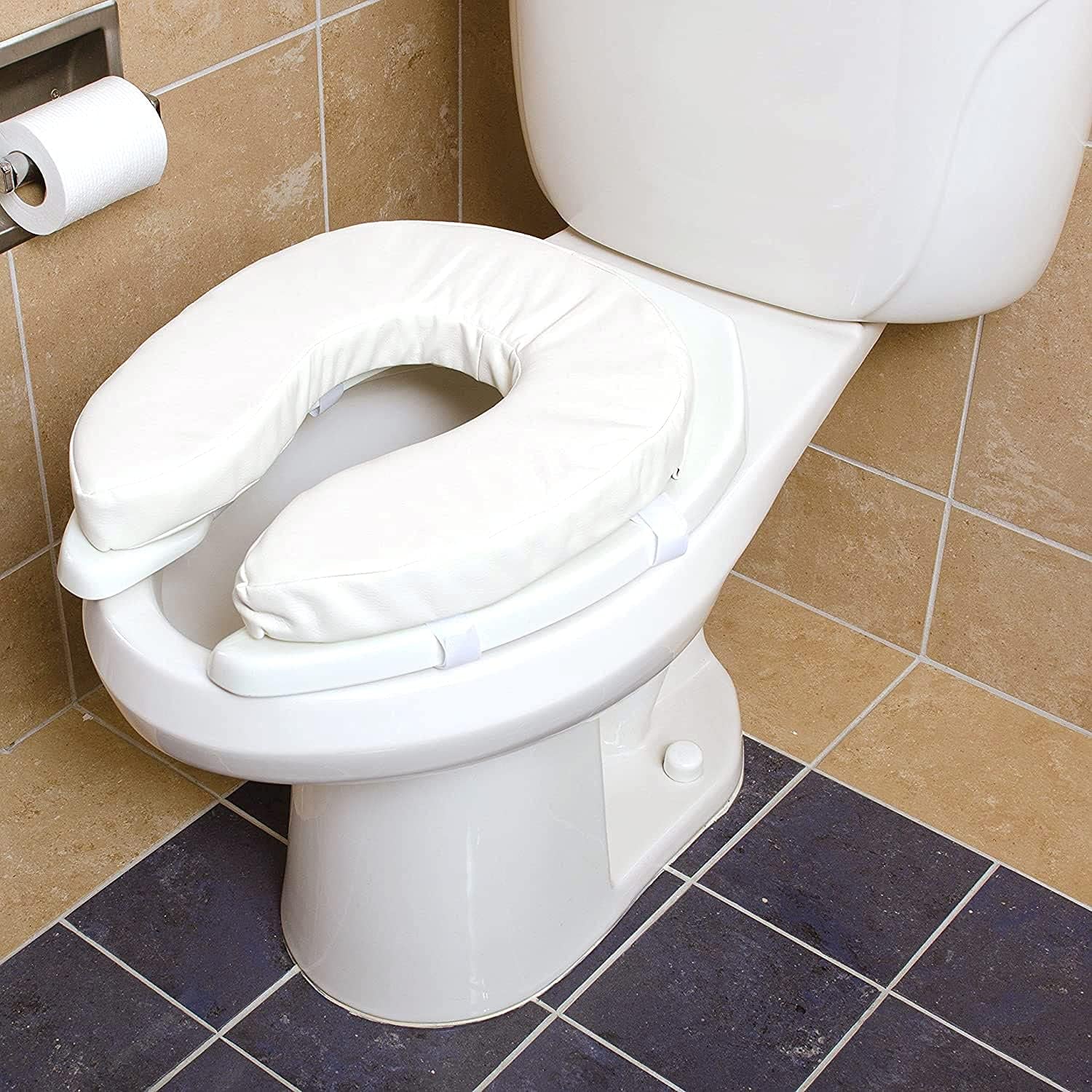 Raised Toilet Seat Cushion Seat Cushion and Seat Cover to Add Extra Padding to the Toilet Seat While Relieving Pressure, Tear Resistant, FSA & HSA Eligible, 2 Inch Pad, White