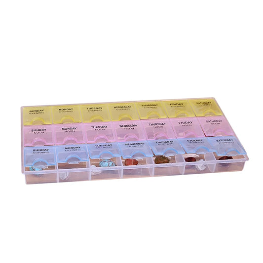 Weekly Pill Organizer 3 Times a Day 7 Day Pill Box Holder Large Daily Medicine Organizer Travel Pill Case Pill Container Multicolor