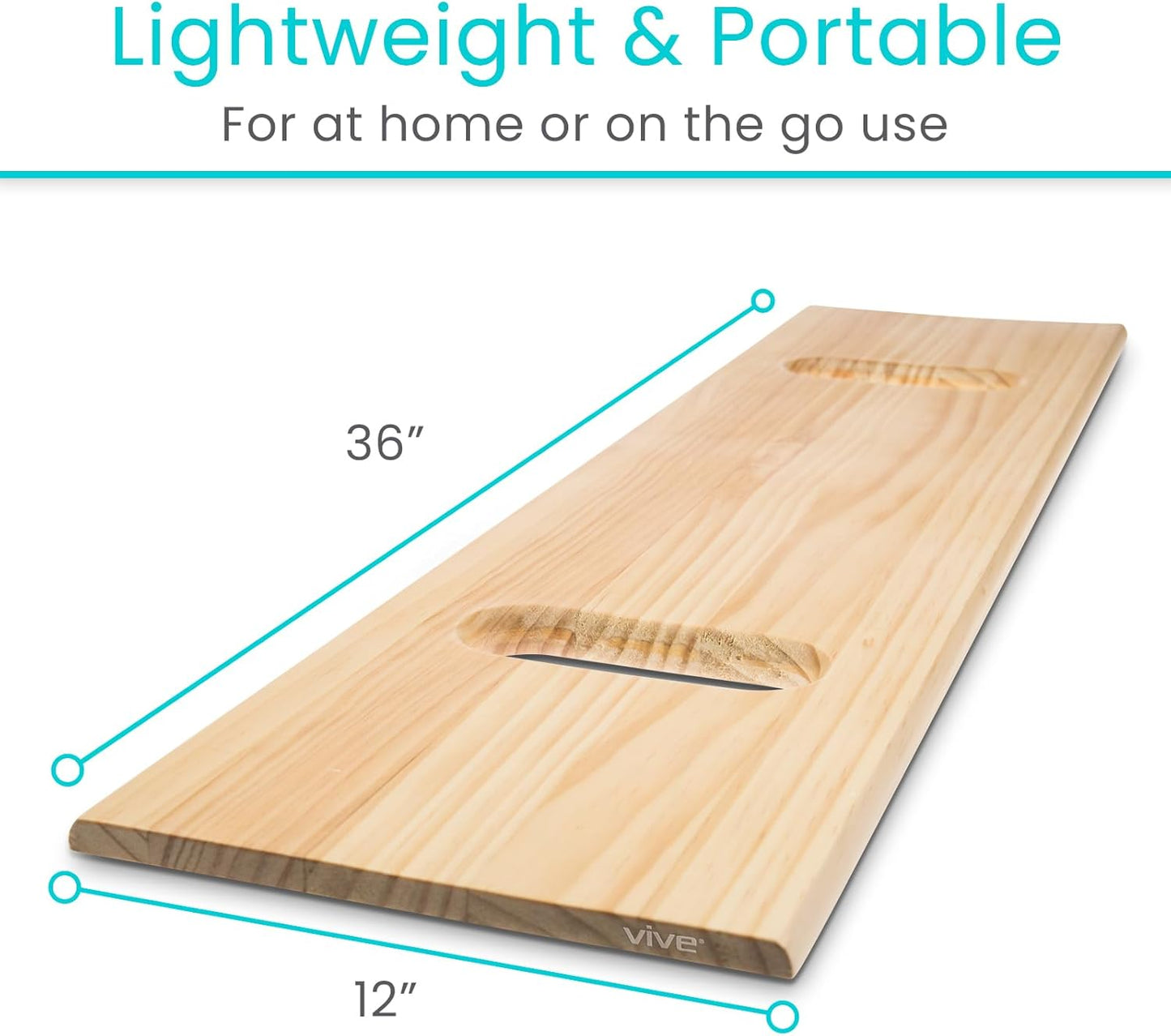 Transfer Board (36" by 12") - Patient Slide Assist Device - Transferring from Wheelchair to Bed, Toilet, Car, Bathtub - Heavy Duty Sliding for Elderly, Seniors, Disabled - Transport Platform