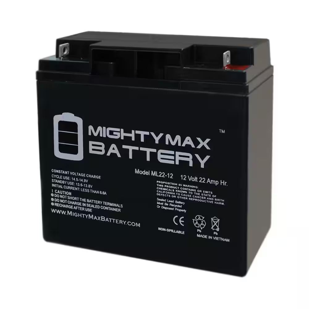 12-Volt 22 Ah Sealed Lead Acid (SLA) Rechargeable Battery