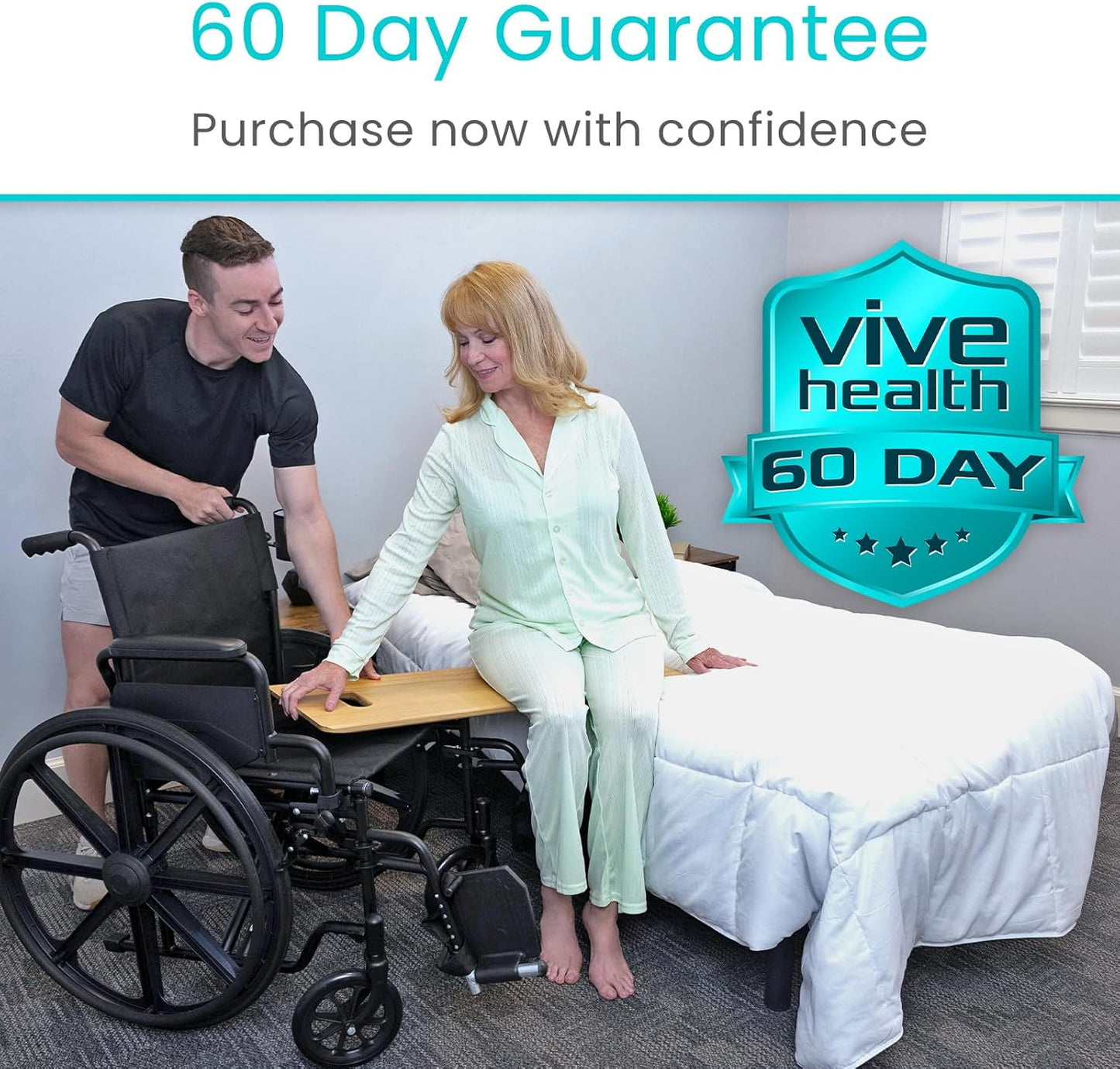 Transfer Board (36" by 12") - Patient Slide Assist Device - Transferring from Wheelchair to Bed, Toilet, Car, Bathtub - Heavy Duty Sliding for Elderly, Seniors, Disabled - Transport Platform