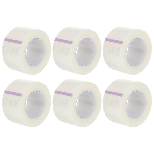 6 Rolls Medical Tape Pressure Sensitive Skin Tape Clear Surgical Tape PE Microporous First Aid Tape