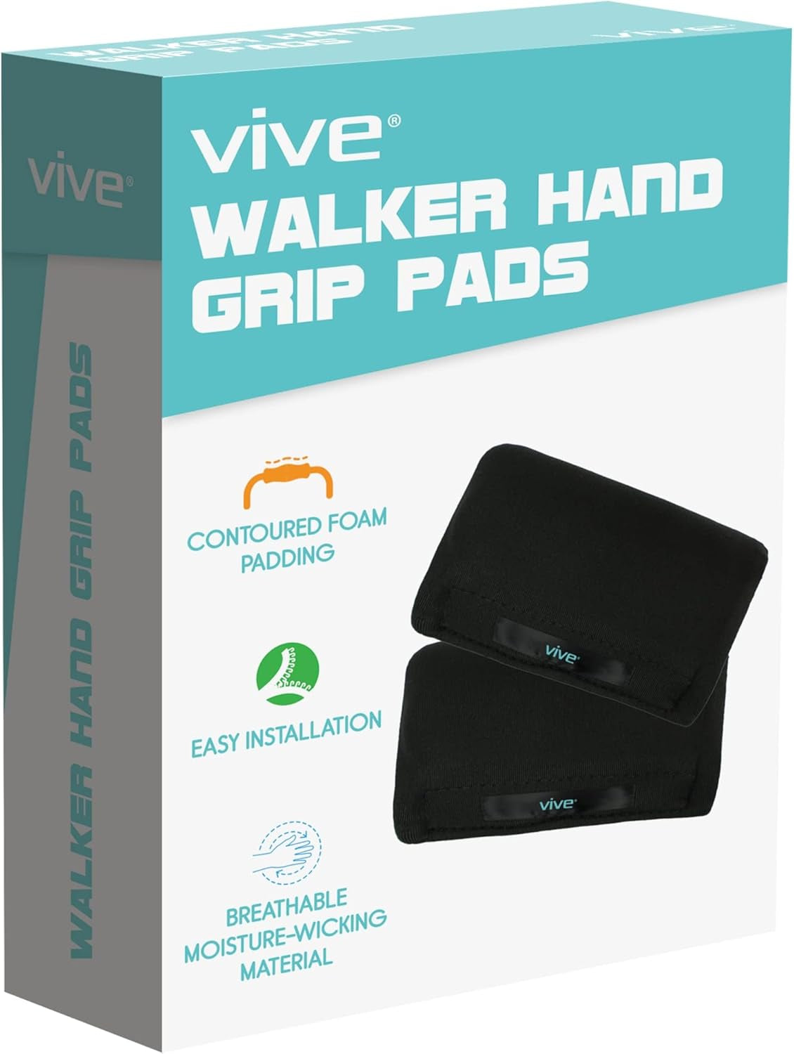 Walker Handle Cushions - Padded Hand Covers - Soft Cushion Padding Medical for Folding Rolling Wheelchair, Rollator Handle, Senior, Elderly Grippers - Crutch Handle Pad Grips - Mobility Aid