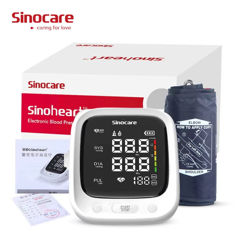 Sphygmomanometer Arm Blood Pressure Monitor Professional Digital Blood Pressure Monitor Adjustable Cuff 2-Users Mode