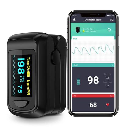 Finger Pulse Oximeter Blood Oxygen Saturation Spo2 PI Oximetro De Dedo Pulsioximetro Oxymeter Bluetooth APP Control