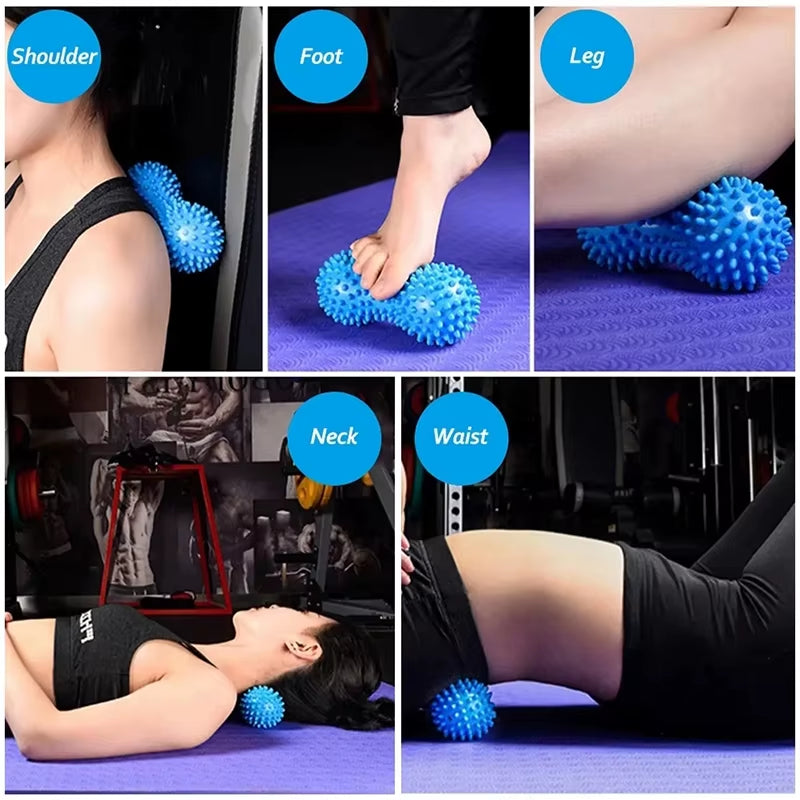 Foot Massage Roller Peanut Spiky Ball Myofascial Balls Massager for Plantar Fasciitis Mobility Neck Back Foot Massage