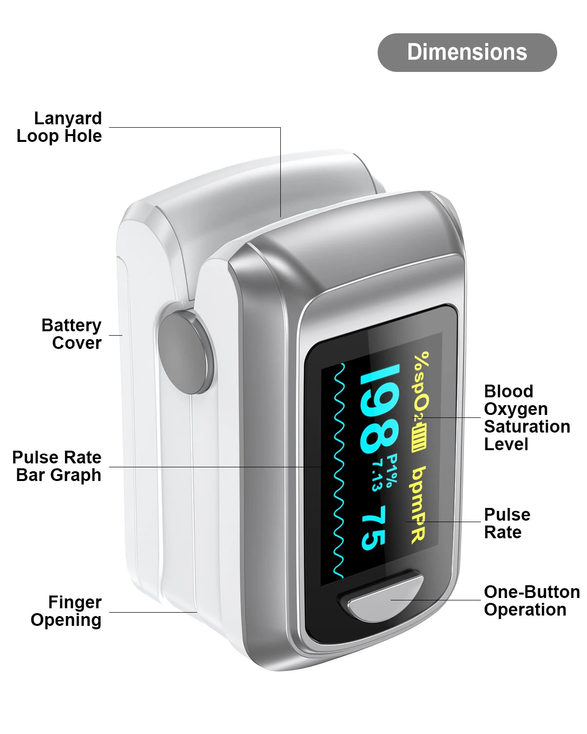 Finger Pulse Oximeter Blood Oxygen Saturation Spo2 PI Oximetro De Dedo Pulsioximetro Oxymeter Bluetooth APP Control