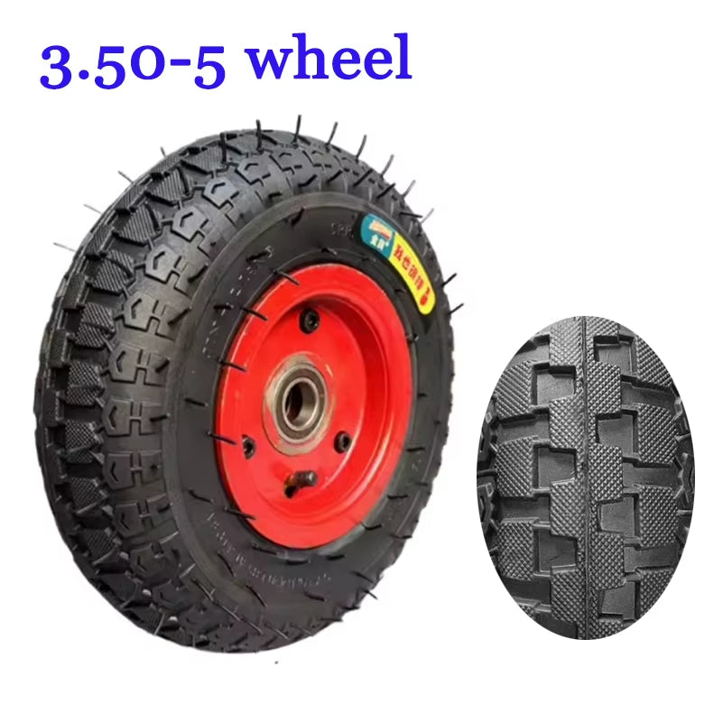 3.50-5 Inflatable Wheel Warehouse Handcart Tiger Cart 350-5 Outer Tire Inner Tube Elderly Mobility Scooter Wheels