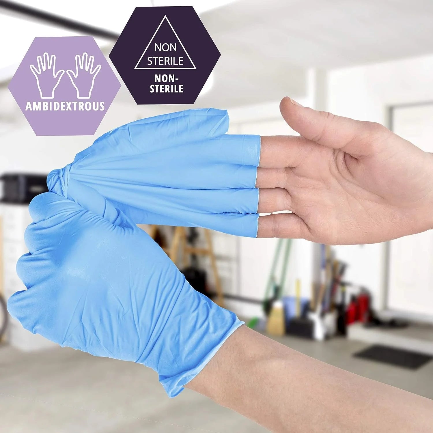 Powder-Free Nitripride Nitrile Disposable Gloves, Size S, 100 Count