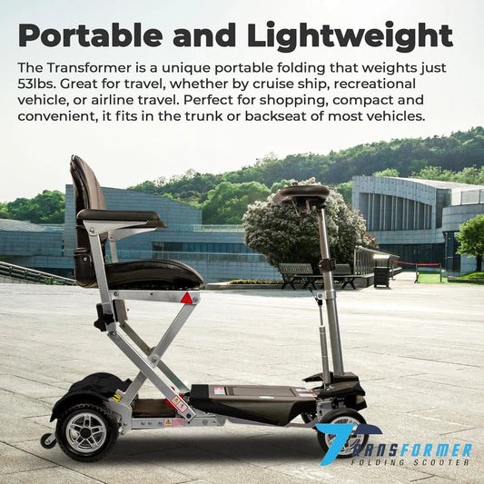 Transformer 2 - Electric Auto Folding Mobility Scooter - 4-Wheel - Black