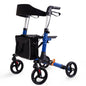 Rollator Walker for Seniors, Lightweight Foldable All Terrain Rolling Walker with Seat, Aluminum Walkers with 8 Inch Solid Wheels, Handles and Backrest for Seniors and Adult, Blue