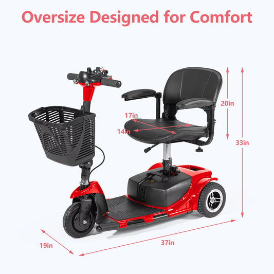 Electric Mobility Scooter 3 Wheel Portable Foldable for Adult Elderly Disabled Outdoor Sport